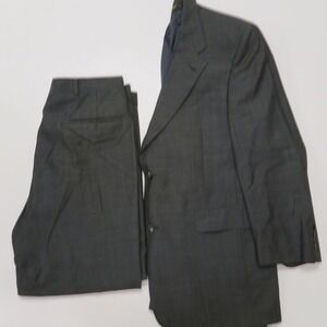 Hart Schaffner Marx Suit Gold Trumpeter Mens 40R Jacket Pants 34x27 2 Piece Gray